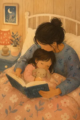 Bedtime Bible Reading with Parent and Child