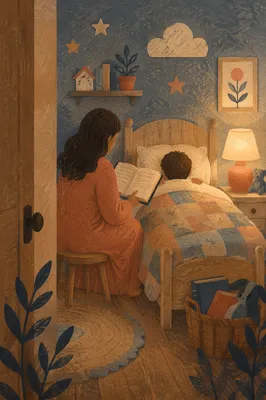 Parent Reading Bible at Child Bedtime