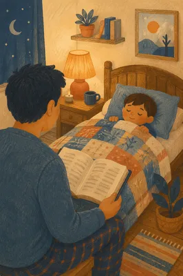 Bedtime Bible Reading With Parent and Child