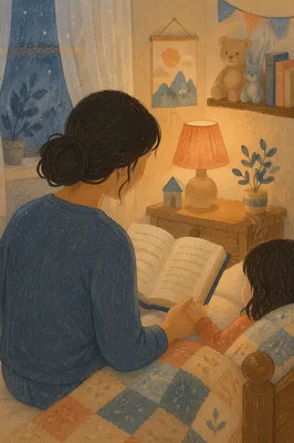 Bedtime Bible Reading With Parent and Child