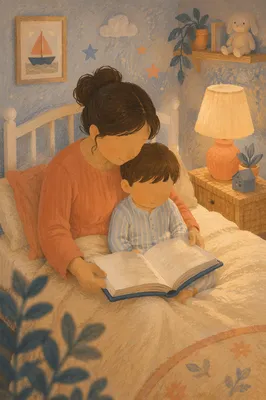 Parent Reading Bible at Child Bedtime