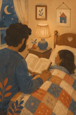 Parent Reading Bible at Bedtime