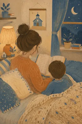 Bedtime Bible Reading With Parent and Child