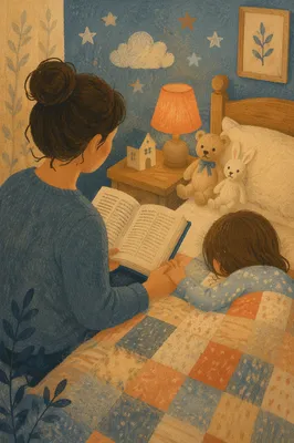 Parent Reading Bible at Child Bedtime