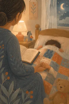 Parent Reading Bible at Child Bedtime