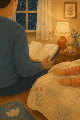 Parent Reading Bible at Child Bedtime