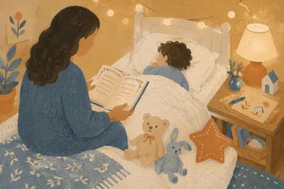 Parent Reading Bible at Bedtime