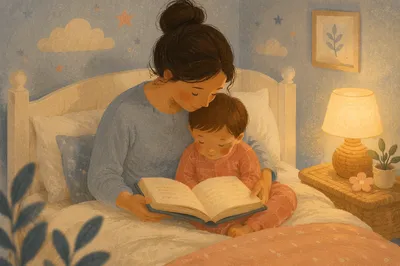 Parent Reading Bible at Child Bedtime