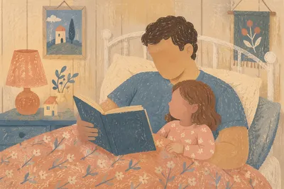 Parent Reading Bible at Child Bedtime