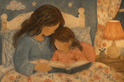 Bedtime Bible Reading with Parent and Child