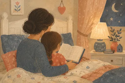 Bedtime Bible Reading with Parent and Child