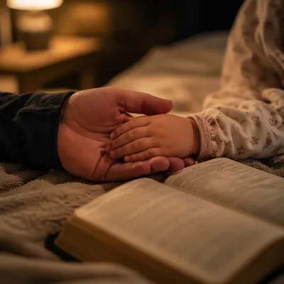 Bedtime Bible Reading with Parent and Child