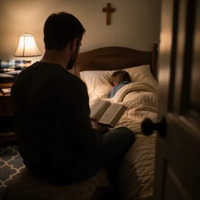 Bedtime Bible Reading with Parent and Child