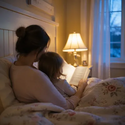 Bedtime Bible Reading With Parent and Child