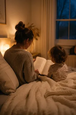 Bedtime Bible Reading With Parent and Child