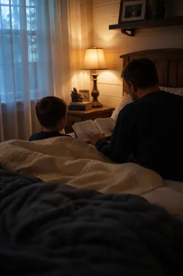 Parent Reading Bible at Bedtime