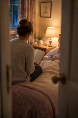 Parent Reading Bible During Bedtime Prayer