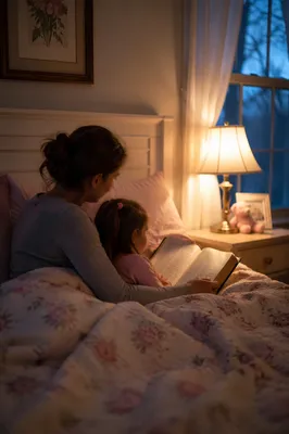 Bedtime Bible Reading with Parent and Child