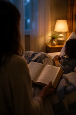 Parent Reading Bible at Bedtime