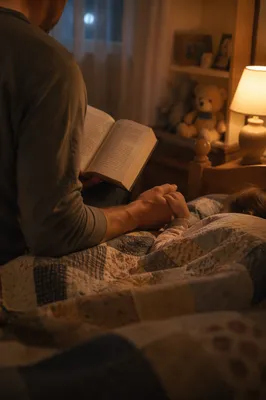 Bedtime Bible Reading with Parent and Child