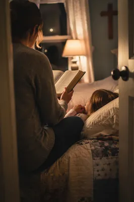 Bedtime Bible Reading With Parent and Child