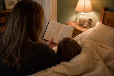 Bedtime Bible Reading with Parent and Child