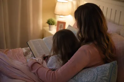 Bedtime Bible Reading with Parent and Child