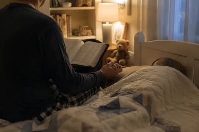 Bedtime Bible Reading with Parent and Child