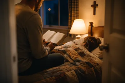 Bedtime Bible Reading With Child