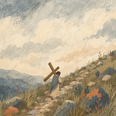 Solitary Cross Bearer on Hillside