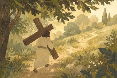 Carrying the Cross Up a Quiet Hillside