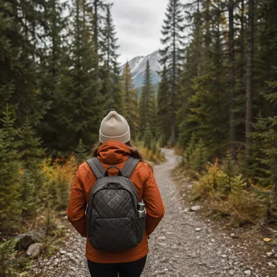 Lone Hiker on Evergreen Mountain Trail