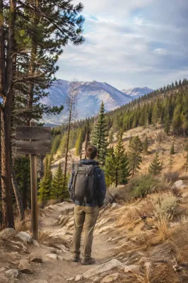 Solo Hiker on Mountain Trail