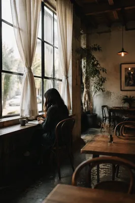 Quiet Journaling at Coffee Shop Window