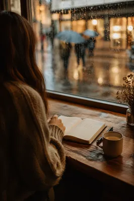 Rainy Coffee Shop Journaling Reflection