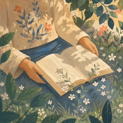 Quiet Bible Meditation in Garden Light