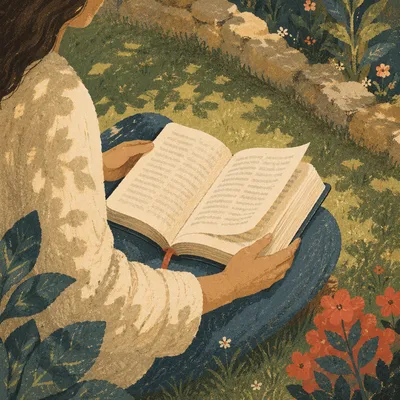 Peaceful Bible Meditation in Garden Light