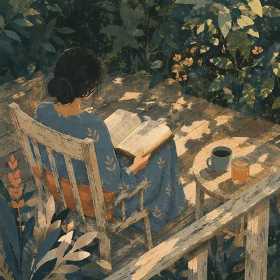 Quiet Bible Meditation on Garden Deck