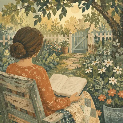 Quiet Morning Bible Meditation in Garden