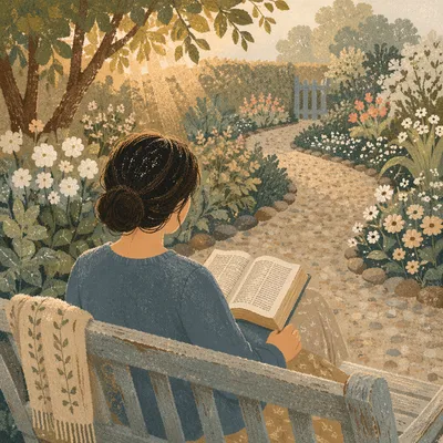 Morning Bible Meditation in Peaceful Garden