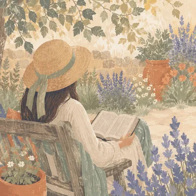 Quiet Bible Meditation in Morning Garden