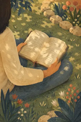 Peaceful Bible Meditation in Garden Light