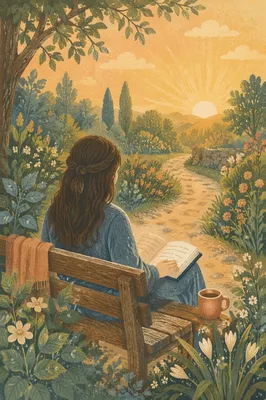 Quiet Morning Bible Meditation in Garden
