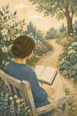 Morning Bible Meditation in a Peaceful Garden