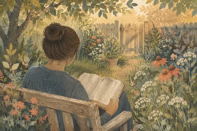 Morning Bible Meditation in Garden