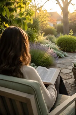 Quiet Bible Meditation in Garden Sunrise