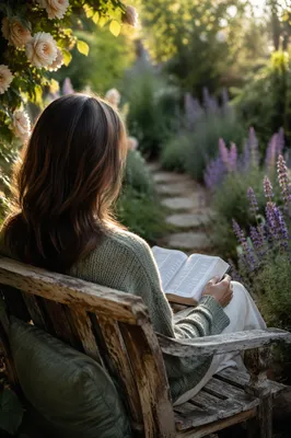 Peaceful Bible Meditation in Spring Garden