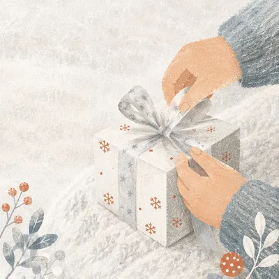 Joyful Hands Opening Winter Gift Box