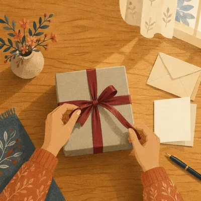 Joyful Hands Opening Wrapped Gift
