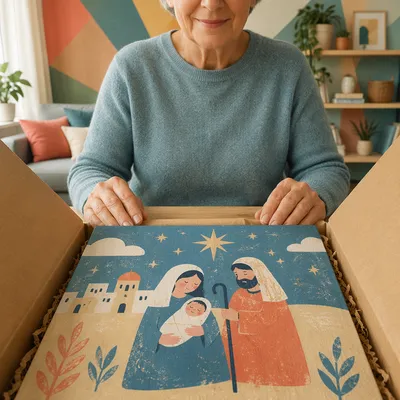 Joyful Surprise Opening a Gift Box